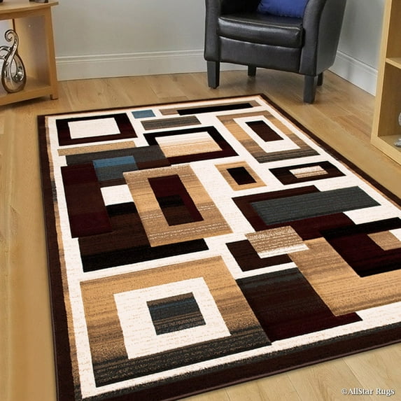 Allstar Brown / Beige Hand Carved Indian Contemporary Floral Design Area Rug (7' 9" x 10' 5")