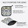 thumbnail image 3 of Yayeee Oven Mitts and Pot Holder Set of 2 Heat Resistant Kitchen Gloves Baking Hot Pad, Blue Floral, 3 of 5