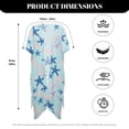 thumbnail image 6 of Xoenoiee Blue Starfish Pattern Kimonos for Women Swimsuit Coverups Beach Cover Up Summer Swimwear Cardigan Beachwear for Beach Vacation Travel, 6 of 7