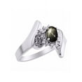 thumbnail image 4 of Rylos Floral Designer Ring with 6X4MM Oval Gemstone & Sparkling Diamonds in Sterling Silver- Birthstone Black Star Sapphire Jewelry Size 9, 4 of 7