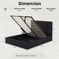 thumbnail image 4 of Full Size Bed Frame with Lift Up Storage, Upholstered Platform Bed with Vertical Channel Headboard, No Box Spring Needed, Hydraulic Storage, Black Linen, 4 of 6