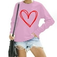 thumbnail image 3 of TKLPEHG Valentines Day Sweatshirt for Women Cute Heart Shirts Crewneck Casual Long Sleeve Valentines Pullover Holiday Tops (Pink,XL), 3 of 8