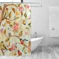thumbnail image 2 of Coolnut Vintage Birds Bathroom Waterproof Shower Curtain Set, 60"X72" Bathtub Curtain with 12 Hooks for Bathroom Decor,Hotel,Room, 2 of 6