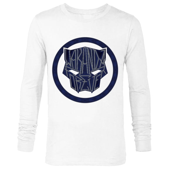 Marvel Black Panther: Wakanda Forever Panther Mask Icon - Long Sleeve T-Shirt for Men - Customized-White