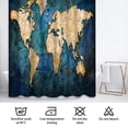 thumbnail image 6 of LALILO Earth Ocean Blue World Map Shower Curtain, 72x72 in, 12 Hooks, 6 of 6