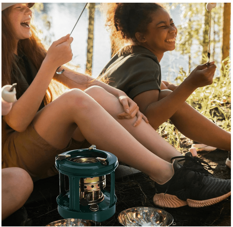 Jiangai Camping Picnic Burner Furnace Efficient Portable Camping Stove Backpacking Oil Stoves Cooker Cookware Handy Outdoor Portable Kerosene Stove 7.1"Lx7.4"Wx8.1"H(Round) Camping & Hiking