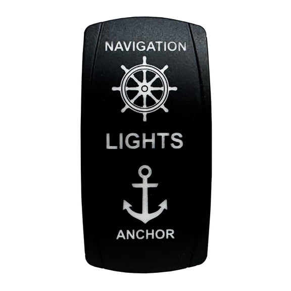 OZ-USA Navigation Anchor Lights | On / Off / On Rocker Switch | 3-Position 4-Pin 20A Blue LED Backlit | Waterproof 12V – 48V | SPDT