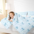 thumbnail image 3 of Erosebridal Cartoon Love Heart Full Size Comforter Sets 3 Pieces For Kids Girls,Teens Blue Stripes Bow Tie Bedding Sets,Lightweight Room Decor, 3 of 6