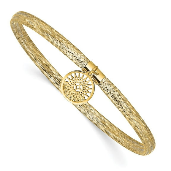 Auriga 14K Yellow Gold Sun Charm Stretch Bangle for Women