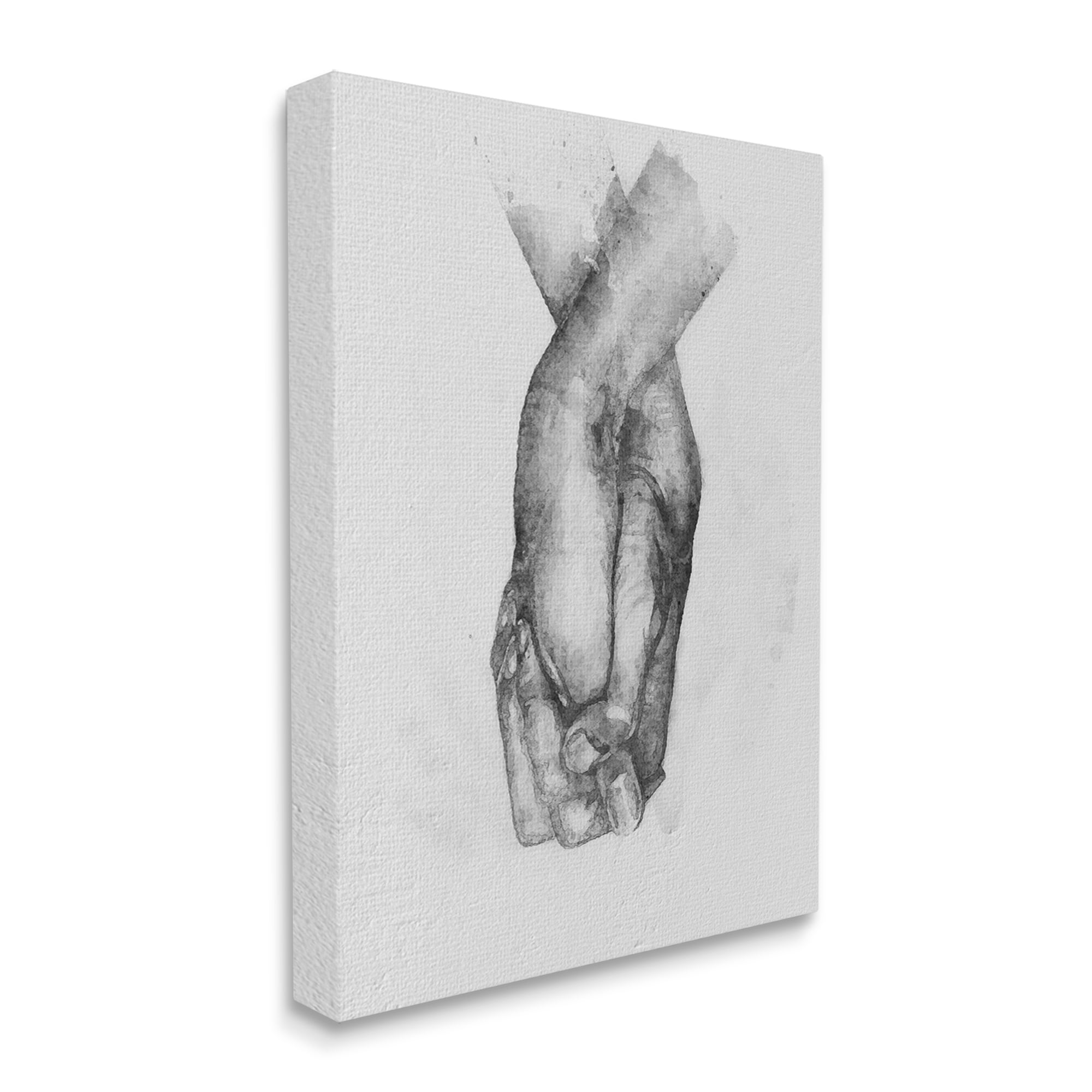 Stupell Industries Simple Vintage Black & White Hand Holding Illustration Canvas Wall Art, 30 x 40, Design by Ros Ruseva