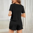 thumbnail image 6 of Gytharion Women's Pajama Sets Fashionable Short Sleeve Crew Neck Shirts Lounge Shorts and Pants 3 Piece Pjs Sets Soft Comfy Sleepwear Loungewear for Women, 6 of 9