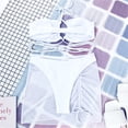 thumbnail image 5 of JoveMarine Women's Sexy Tie-Front Bikini Set Hollow Open Back Two-Piece Swimsuit with Side Ties for Summer Vacation and Beach Pool Party White M, 5 of 7