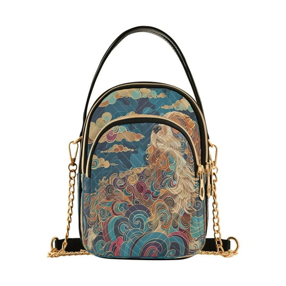 Cross Body Fashion Shoulder Waist Purse Bags Majestic Pup in A Swirled Sky Pocket Handbags