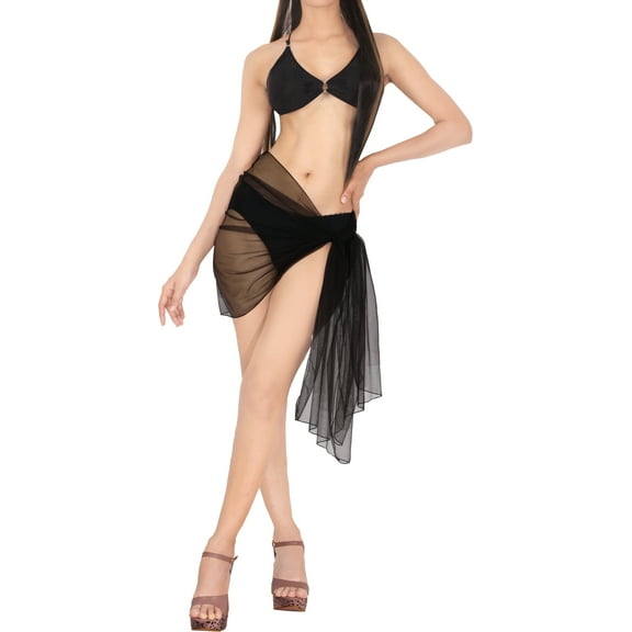 HAPPY BAY Women's Swimsuit Cover-up Bathing Suit Sarongs Coverups Skirt Beach Short Bikinis Wraps Beachwear Summer Swim Cover ups for Women One Size Jade, Solid