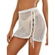 thumbnail image 3 of VISgogo Ladies Summer Short Beach Overskirt, Mujeres Color sólido Malla Perspectiva Cintura alta Tie Up Bust Falda Bikini Cover-Up Falda VISgogo moda, 3 of 5