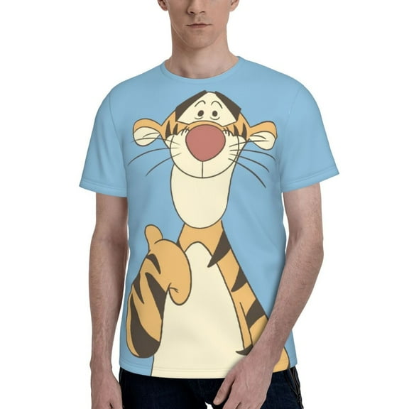 Tigger Men's T Shirts Cartoon Graphic Short Sleeve Tees Novelty Casual Unisex Adults Tee Shirt Tops