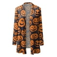 BECLOTH Womens Halloween Cardigan Pumpkin Cat Print Long Sleeve Open