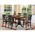 thumbnail image 1 of East West Furniture PLAI5-BLK-W 5-Piece Plainville Table with Double Pedestal & 4 Wood Seat Chairs in Black & Cherry, 1 of 1