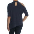 thumbnail image 2 of BAR III $49 Womens New 1174 Navy Cold Shoulder 3/4 Sleeve Casual Top S B+B, 2 of 2