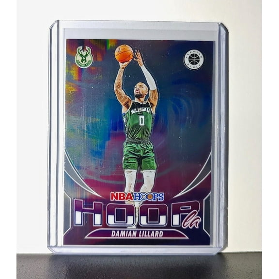 Damian Lillard 2023-24 Panini Premium Stock NBA Hoops #2 Hoopla Card Bucks