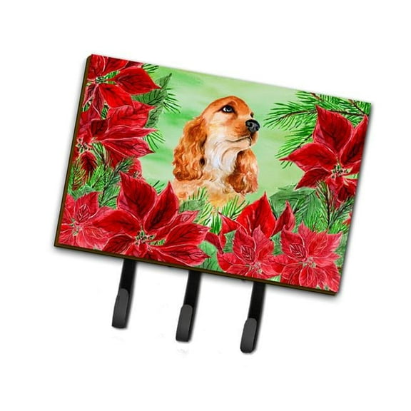 Cocker Spaniel Poinsettas Leash or Key Holder
