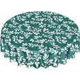 thumbnail image 1 of Summer Leaf Round Tablecloth 60 Inch Leaves Farmhouse Green Washable Wrinkle Stain-Resistant Table Cloth Polyester Table Cover for Kitchen Dinning Parties Holiday, 1 of 5