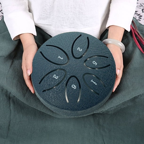 Kit de batería de acero de percusión 3 en 6 notas, instrumento de tambor de lengua, tambor redondo Handpan