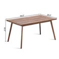 thumbnail image 2 of Costway Mid Century Dining Table Rectangular Top Wood Legs Kitchen Dining Furniture, 2 of 6