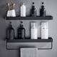 thumbnail image 5 of Kearding Estantes a prueba de herrumbre de una sola capa que ahorran espacio estante de almacenamiento de doble propósito montado en la pared Juegos de accesorios de baño, 5 of 6