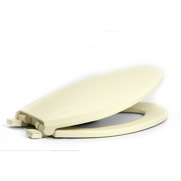 Centoco 3800SC-416 Elongated Plastic Toilet Seat with Safety Close, Biscuit