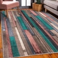 thumbnail image 3 of Wooden Print Decorative Rug, Brown Old Hardwood Floor Plank Grunge Lodge Garage Natural Rural Graphic, Quality Carpet for Bedroom Dorm and Living Room, 6 Sizes, Pastel Pink, by Ambesonne, 3 of 4