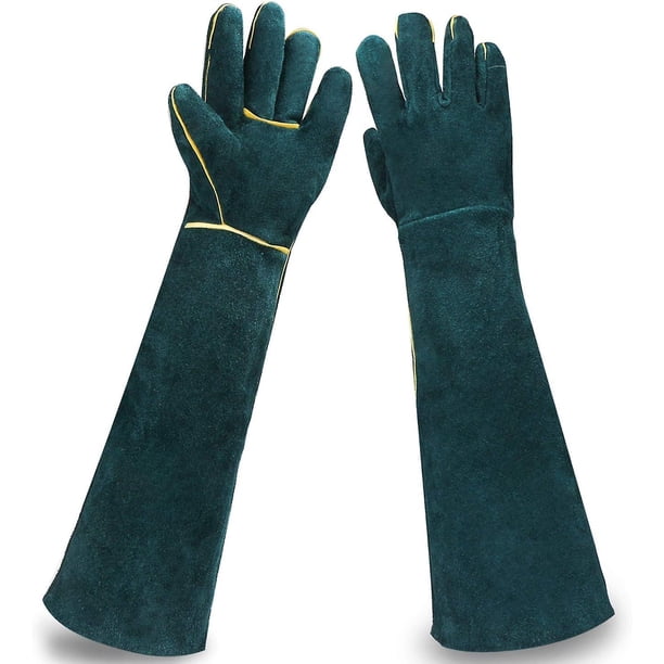 Guantes para manipulación de animales YONGSHENG cuero de vaca a prueba de mordeduras Talla única