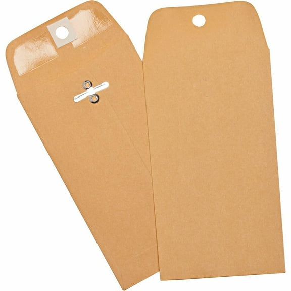 Business Source Hvy-duty Clasp Envelopes 3-3/8"x6" 100/BX Brown Kraft 36669