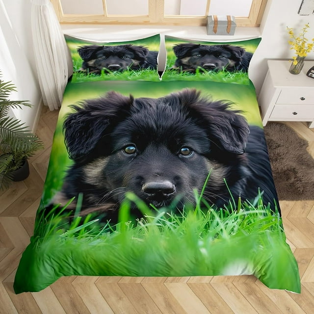 Funda nórdica de perro lindo juego de cama Pastor Cachorro Funda de edredón para niños niñas