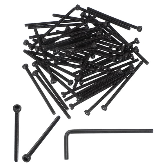 M3 x 50mm Hex Socket Head Screws Cap Bolt, 50 Pack 12.9 Grade Carbon Steel Hexagon Socket Screw  with Hex Wrenches