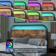 thumbnail image 5 of Catrimown Twin Size Bed Frame with LED Light Headboard, Metal Platform Bed with Wooden Headboard, Rustic Brown, 5 of 7