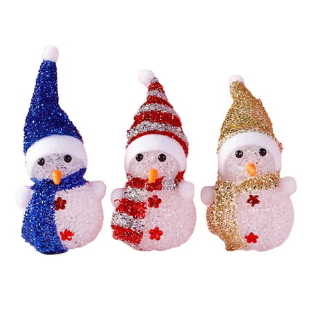 

3pcs Christmas Themed Lamp Night Light Snowman Lamp LED Light Lamp Decor