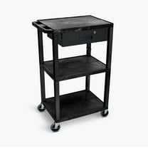 FSE 373-UCPL1-B-WTD 42"H 3-Shelf Utility Cart - Drawer, Black