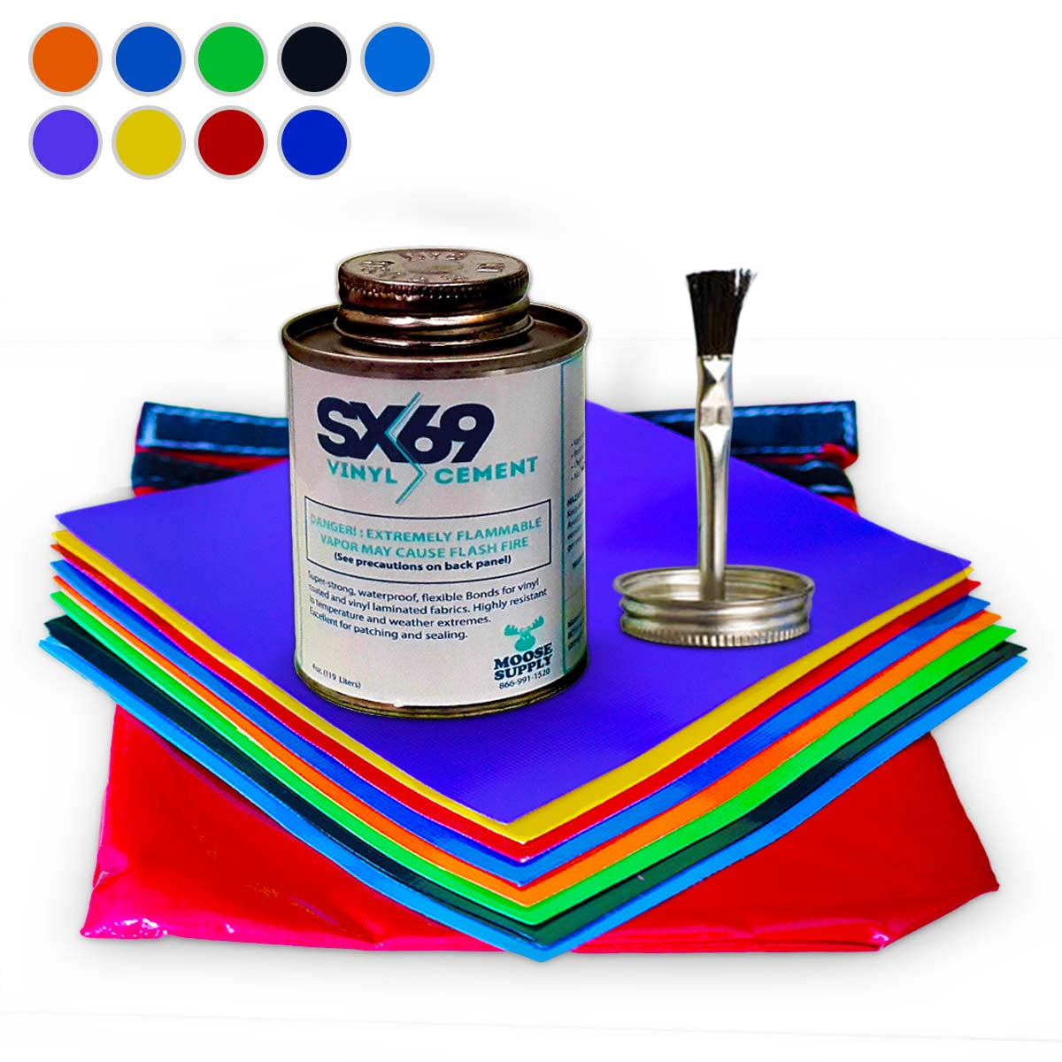 Moose Supply Vinyl Repair Patch Kit MultiPack for Inflatables with SX