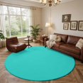 Washable Round Rugs 8 Ft, Turquoise Large Circle Area Rug Non-Slip ...