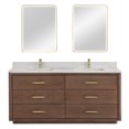 thumbnail image 2 of Vinnova Porto 72" Wood Double Bath Vanity with Mirror in Aged Dark Brown, 2 of 15