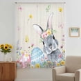 thumbnail image 2 of Easter Bunny Sheer Curtains 108" Extra Long, Blue Easter Eggs Spring Floral Linen Light Filering Curtains, Privacy Drapes Simi Floor to Veiling Curtain for Living Room Bedroom Large Window Treatment, 2 of 9