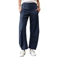 thumbnail image 2 of Otvok Women Comfort Daily Wear Bottoms, Wrinkle Resistant Elastic Waist Wide Leg Travel Pants with Pockets, 2 of 7