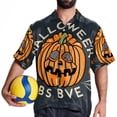 thumbnail image 4 of Halloween Font Men's Short Sleeve Poplin Shirt, Casual Printed Button Down, Summer Beach Hawaiian Shirts, Unisex, 4 of 6