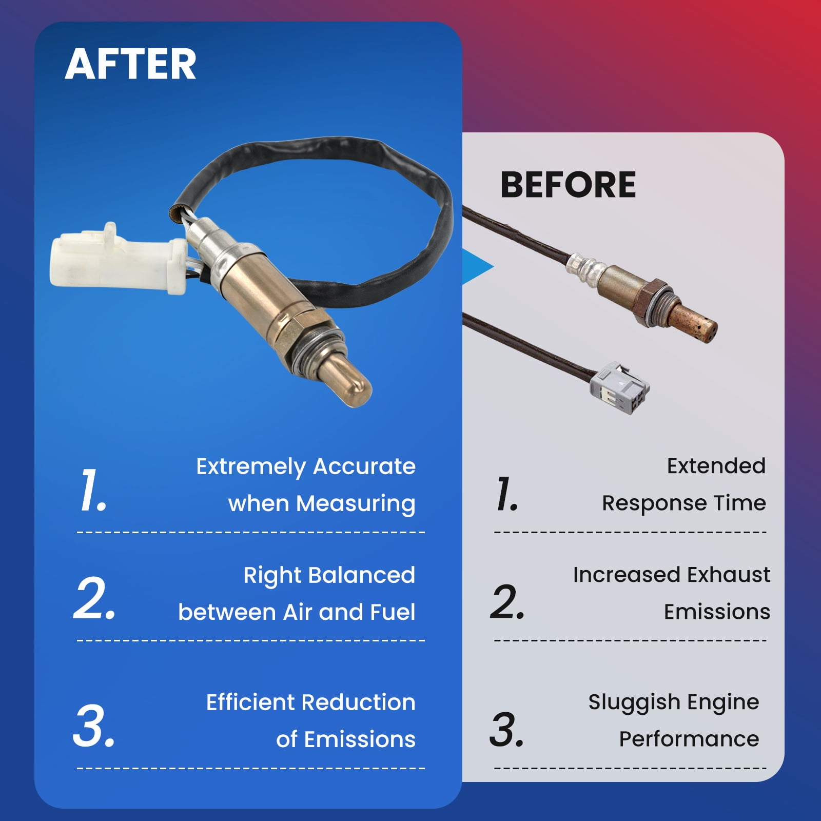 MOCA AUTOPARTS Downstream Upstream O2 Oxygen Sensor Fit for 2001-2010 Ford Escape 3.0L &  1999-2003 Ford Windstar 3.8L &  2002-2003 Mercury Sable 3.0L