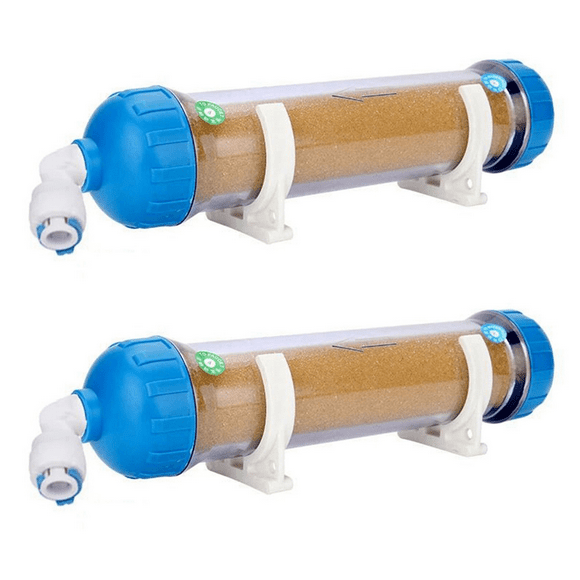 2X Water Filter Refillable T33 Housing DIY Fill Water Filter with Ion Exchange Resin Transparent Reverse Osmosi