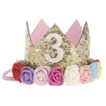 thumbnail image 2 of Opvise Baby Girl Crown Letter Shiny Sequins Flower Headwear Birthday Festival Headband, 2 of 8