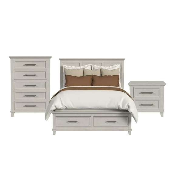 Picket House Furnishings Henrik Queen Storage 3PC Bedroom Set in Ivory