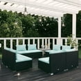 thumbnail image 1 of vidaXL 8 Piece Garden Lounge Set with Cushions Poly Rattan Black, 1 of 3