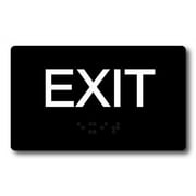 EXIT Sign, Compliant with Federal ADA Regulations, 3in X 5in with Raised Text & Braille